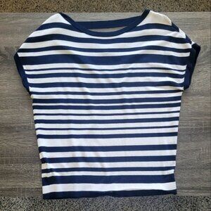 LOFT Striped Open Back Top